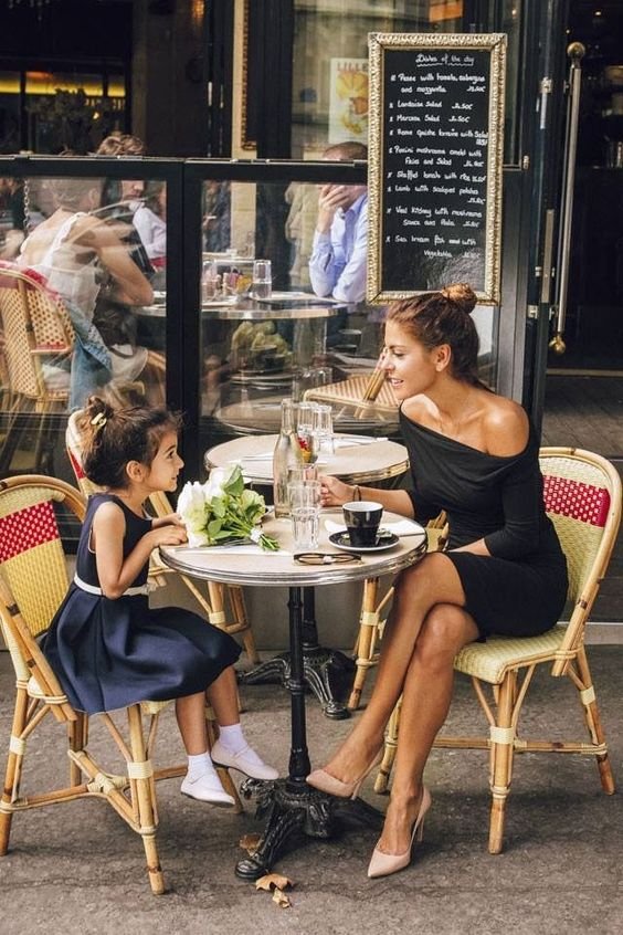 Mother and daughter out for lunch in Paris.                                                                                                                                                     More